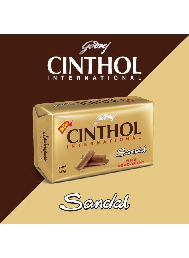 Cinthol Sandal International Soap with Deodorant - 125 gmx 6Pcs - Image 3